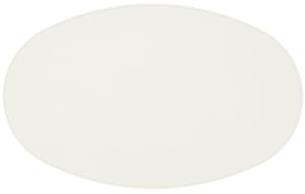 Eglooh - Afrodite - Ovale Schreibtischunterlage aus echtem Leder Weiß cm 50x31 - Handwerkliche Nähte und rutschfester Boden - Made in Italy
