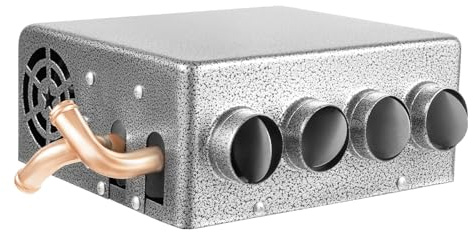 12V Universal Auto Car Underdash Compact Heater Copper Tube,4 ports Auxiliary Heater Underdash Heat with Speed Switch for Car or Truck Minivans Excavators Harvesters