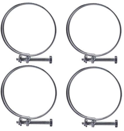 SKIR'CO (4 Stück) Verstellbare Doppeldraht-Schlauchschellen 70-75 mm, verzinkte Stahl-Schlauchschellen, Schlauchschellen mit verstellbarem Durchmesser