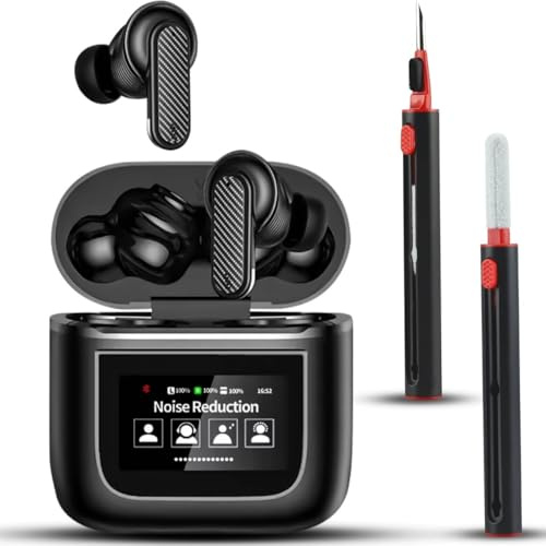 Wasalp Casque sans Fil, Bluetooth, jusqu'à 40 Heures d'autonomie, Suppression Active du Bruit, kit de Nettoyage Multifonction et écouteurs Hi-FI, étanchéité IPX7 Noir