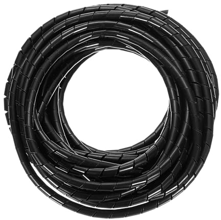 sourcing map Avvolgicavo a spirale, 1,2 m – 0,6 cm (1/4) avvolgicavo a spirale per organizzare tubi elettrici, per PC, TV, computer, colore nero