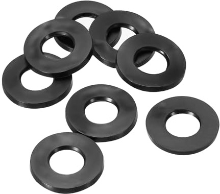 PATIKIL 8pz Rondelle Piatte in Gomma M6, Rondella Piatta 6mm ID x 16mm OD x 1,5mm Spessore Anello Tenuta Separatore Guarnizione per Tubo Rubinetto Tubo Acqua Bullone Fissaggio, Nero