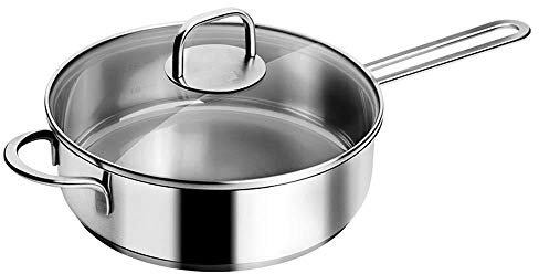 OQHAIR Sartén de Acero Inoxidable Cocina Hogar Olla Sartén Omelette Olla 24cm