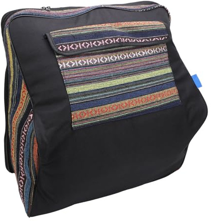 Akkordeon-Rucksack, Preiswerte, Wasserdichte Umhängetasche aus Baumwollstoff Im Ethno-Stil mit Verstellbaren Trägern, 48-120-Bass-Instrumententasche für Reisen