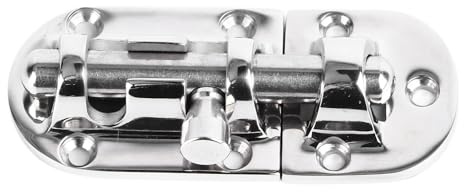 Set Chiavistello per Porta 90x38mm, Serratura Scorrevole in Acciaio Inox 316, Chiusura Antiscivolo con Inserimento Rotondo per Finestre e Piccole Porte, Hardware per Sicurezza Casa