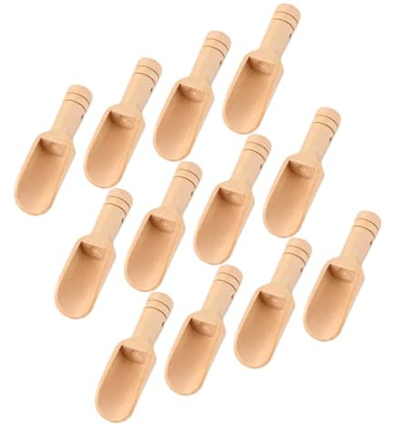 HEMOTON 12 Piezas Cucharas De Madera Maciza Cucharas Pequeñas Reutilizables Para Azúcar Sal Café Para Cocina Uso Tetera y Botella De Especias