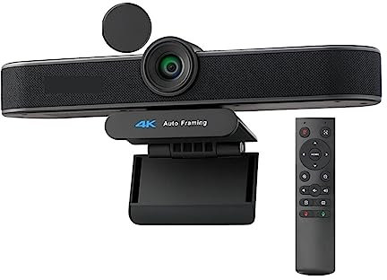 AIRYSSFU Cámara Web, Cámara Web 4K 8MP EPTZ con Encuadre automático Cámara Web USB for PC con micrófonos y Altavoz Zoom Digital 5X Cámara Web EPTZ 120° FOV(4K EPTZ 4X Zoom)