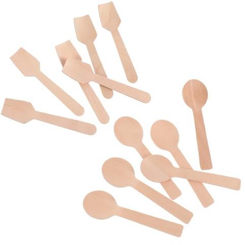 LRXIYODE 200stücke Einweg Holzlöffel Schaufeln Natürliche Party-geschirrsets Für Desserts Hochzeiten Und Feiern Löffel Schaufeln Und Sicher