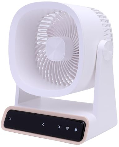 Sorandy USB Mini Ventilador de Mesa Personal Pequeño, Silencioso y Potente, Ventilador de Sobremesa o Pared con Pantalla Táctil para Dormitorio Cocina Oficina Camping (Blanca)