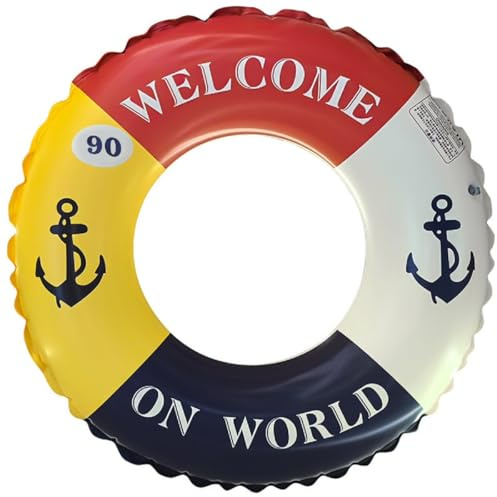 Aufblasbarer Schwimmring, Schwimmreifen groß, Schwimmreifen Schwimmring, Wasserspielzeug für Pool und Strand Party Spielzeug für Kinder und Erwachsene (rot blau)