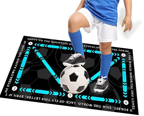 Fußball-Trainingsmatte, Stoßdämpfende Fußballmatte,60 X 90cm Fußballmatte,Rutschfeste Fussballmatte Training, Fußball Schritt Trainingsmattem,Fussball Trainingszubehör für Jugendliche