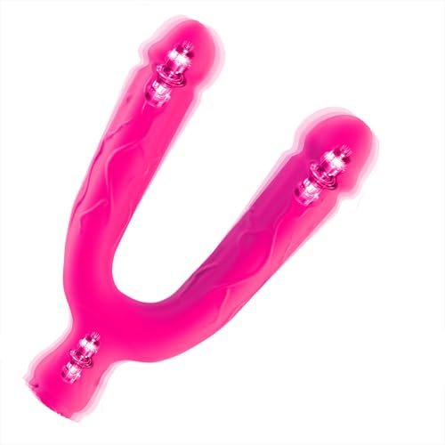Dildo Vibrator Doppeldildo für Frauen und Paare Silikon Sex Spielzeug für die Frau mit 10 Modi Realistische Doppel Headed Vibration für Frauen G-Punkt Klitoris LZYLWC