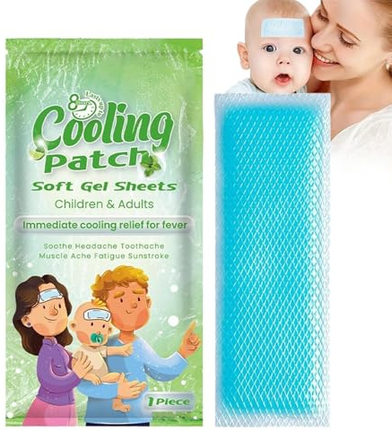 20 Stück Kühlpflaster, Sofort Kältekompresse, Kühlakku Gel, Gel-Kühlpads für Stirn, Stirn Pads zur Sofortigen Linderung für Schule Zuhause Wandern Camping Arbeit Sport Outdoor