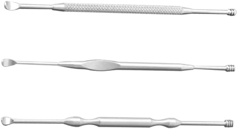 Mikikit 3 st Praktiska Öronrensare i Rostfritt Dubbelhuvud Öronrengöring Silver för Öronvård att Förvara