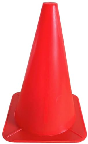 cyclingcolors 1x Kunststoff Trainingshütchen Agility-Fußballkegel 24cm Indoor Outdoor Festveranstaltungen Feldmarkierung Agility-Hüte für Fußball Skaten Fußball Basketball, neonrot