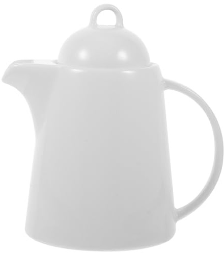 VALICLUD Caraffa Design Classico Retrò in Ceramica Bianca Grande Capacità 850ml Manico e Coperchio per Picnic e Cena