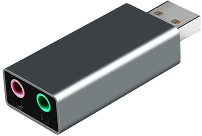 Qaonsciug Adattatore audio USB con due porte per cuffie microfono scheda audio per giochi e uffici esterni esterni