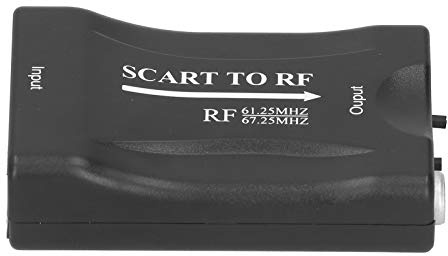 CHICIRIS Convertidor Adaptador SCART a RF con Frecuencia de 61,25/67,25 MHz, para TV Box, para Uso a Larga Distancia