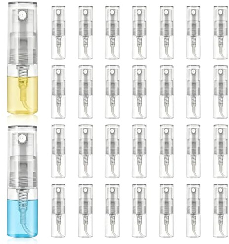 OIXEYA 3ml Sprühflasche Glas, 30 Stück Zerstäuber, Parfümzerstäuber Nachfüllbare, Mini Perfume Atomizer, Reise Sprühflasche Transparente, für Wasser, Alkohol, Parfüm