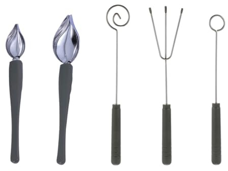DOITOOL Ensemble Ustensiles Pâtisserie 5 Pcs Acier Inoxydable Cuillères à Sauce Petites et Grandes Fourchettes Chocolat Fondue Accessoires la Cuisine Dessert