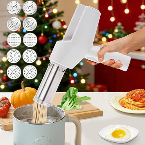 Máquina eléctrica para hacer pasta – Máquina automática de fideos con 10 discos para espaguetis caseros, aparato de cocina portátil, 220 V