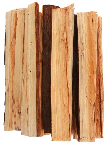 DOITOOL Leños de Chimenea Falsos de Madera Partida Natural, 10 Piezas Decorativas para Inserto de Chimenea Falso, Decoración Rústica y Acogedora para Hogar y Fiestas al Aire Libre