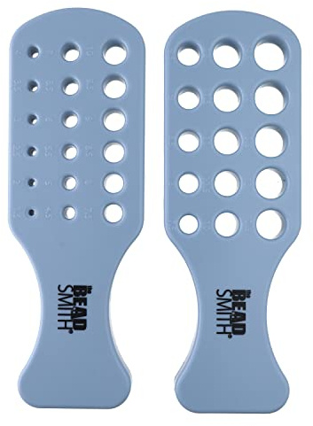 The Beadsmith Wire Chain Drawplate, Durable Plastic with handle, 2 Paddles, 33 holes - Diameter Range 1.5 – 14.5mm – Smooth, Shape and Condense Knitted, Crocheted, Woven or Braided Wire