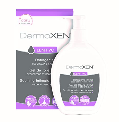 DERMOXEN Detergente Intimo Donna Ideale in Menopausa per Secchezza, Prurito e Irritazioni. Sapone Intimo Idratante e Lenitivo con Aloe Vera, Fiori di Loto e Prebiotici. 200 ml