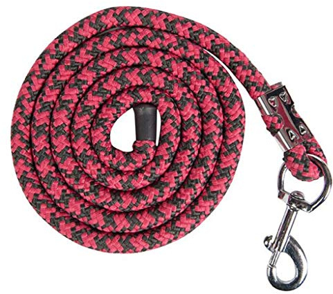 HKM SPORTS EQUIPMENT Little Sister Strick -Piccola- mit Karabinerhaken, pink/Rauchblau/Graphit, 180 cm, HKM 4057052344558