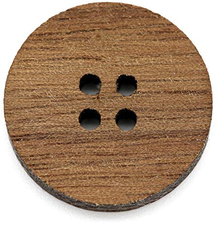 NaturSchatulle Holzknöpfe Natur 12-30mm I 25 Stück Nussbaum 4 Loch Knöpfe Holz DIY Basteln Nähen Schmuckherstellung Annähen Rund 15mm