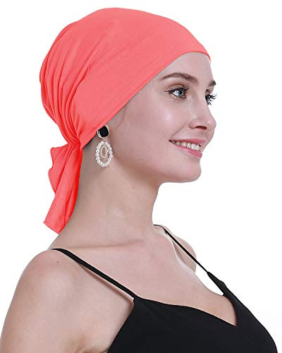 osvyo Bambus Chemo Kopftuch für Frauen mit Haarausfall - Krebspatienten kopfbedeckung Turban in Versiegelter Verpackung MITTLERE ROSA
