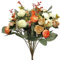 GOIYZTTR 2 Künstliche Rosen Blumen Orange Seidenrosen Kunstblumen 7 Zweige 21 Rosen Unechte Blumen Deko für Heim Deko Hochzeit Wohnzimmer Party