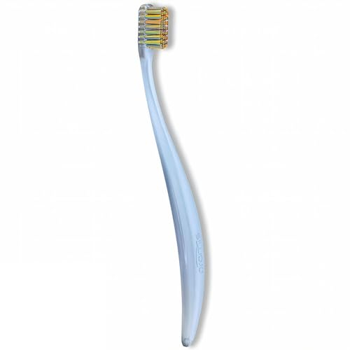 Promis Brush - Spazzolino Morbido Sostenibile Realizzato in Materiale Rinnovabile, Bioplastica, 6750 Setole Morbide, Made in Germany, Design Italiano (rainbow)