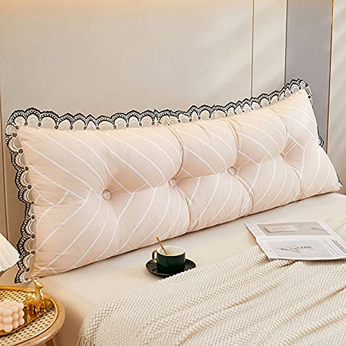 CHENGH Kopfteil Rückenkissen Sofa Kissen Rückenstützkissen Rückenlehne Für Bett Couch Wandkissen, Keil Kissen Sofa Lesen Kopfkissen Baumwolle Waschbar Abnehmbar,Color5-200cm