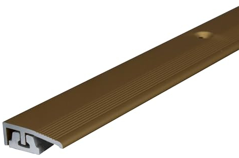 Abschlussprofil | Aluminium | Goldfarbig | Breite 20.5 mm | Höhe 4-7 mm | Länge 2700 mm | Gebohrt/Klicksystem | Abschlussleiste | 1 Stück