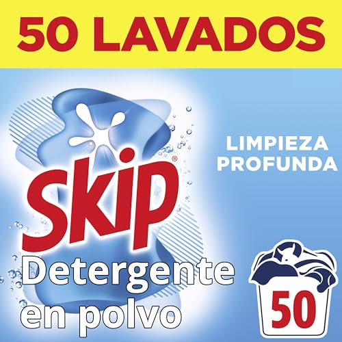 Skip Detergente en polvo para la ropa, limpieza profunda 50 lavados