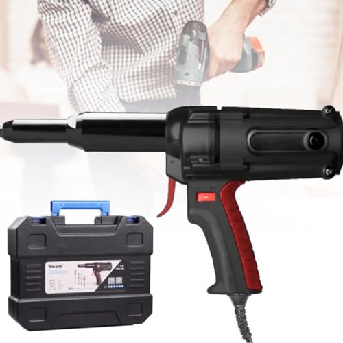 Pistola remachadora eléctrica, pistola remachadora, herramienta remachadora, herramienta eléctrica, adaptador de pistola para tuercas remachadoras, juego de herramientas para tuercas remachadoras