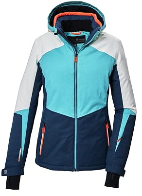 killtec Damen Skijacke/Funktionsjacke mit abzippbarer Kapuze und Schneefang KSW 66 WMN SKI JCKT, aqua, 38, 41952-000