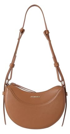 WESTBRONCO Halbmond-Leder-Umhängetasche für Damen – Designer-Umhängetasche, Handtasche, Hobo, Braun, Medium