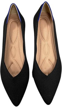 tinbarry Chaussures Plates pour Femmes Ballerines Chaussures Bout Pointu sans Lacet Chaussures habillées en Tricot Chaussures élégantes et Confortables Femme Chaussures Classiques