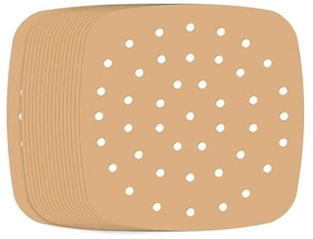 100 Pcs Perforated Parchment Square Bamboo Steamer Paper Liners,Diameter 9 Inch Suitable for Air Fryer,Cooking, Steaming Basket, Vegetables, Dim Sum,Rice,Dumplings,Buns,Pastries(Unbleached)