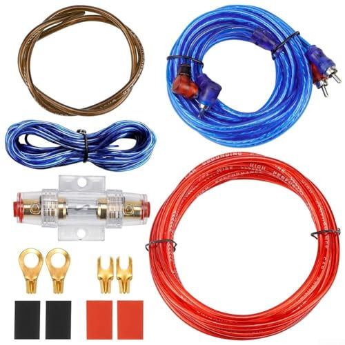 Oniissy 10GA Subwoofer Cable Set 1500W Power Connection for Car Audio System, Cable Set Designed to Enhance Performance of For Car Audio Systems