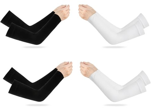 KEAHND 4 Pairs Arm Sleeves,Running Arm Sleeves,Arm Sleeves Men Women, Sunscreen Sleeve,Arm Sun Protection Sleeves,Cooling Sleeves,Tattoo Sleeve Cover