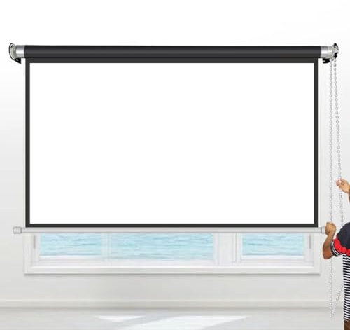 BBERHFNFZK 60 Manual Pull Down Projector Screen Wall Mounted Projection Screen Home Theater Movie Screen Office HD Screen, Easy Roll Up Lightweight Carry(60 16:9)