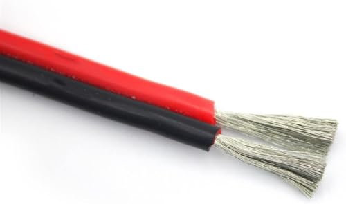 Cavo elettrico for tubi in gomma siliconica ultra morbida a 2 pin, 10 12 14 16 18 20 22 24 AWG Cavo connettore lampada fai da te, 1 m 5 m 10 m Filo elettrico in rame rosso nero for terreno Elettronica