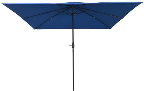 vidaXL Azur, ombrellone da terrazza regolabile in altezza, rivestimento in poliestere resistente ai raggi UV, telaio in metallo, soluzione ombreggiante pieghevole per balconi, giardini e terrazze