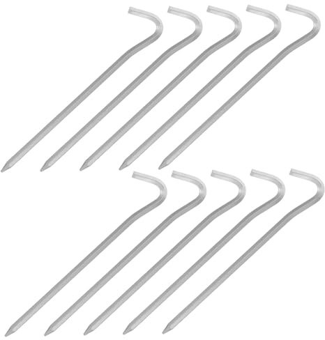 Anneome 10stücke Camping Zeltheringe Aluminium Zelthaken Mit Haken Stange Campingheringe Für Campingzelt Gartenheringe Zum Aufstellen Von Campingzelten Zeltheringe Mit Haken
