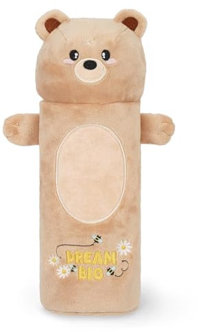 Legami - Super weiches Federmäppchen, Teddy Bear-Motiv, weiches Federmäppchen, Karton mit Malvorlage inklusive, 100% Polyester, Super Soft Pencil Case.