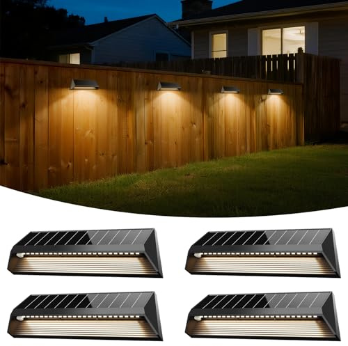 Electight 4 Stück Groß Solar Wandleuchten für Außen,24 Hell Led,9 Zoll Lang