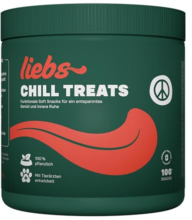 liebs Hunde Supplement Entspannung & Anti-Stress (1 x 300g) | Entspannungs Snack Hunde – Unterstützt Beruhigung - Stress & Angst | Beruhigende Chews für Hunde